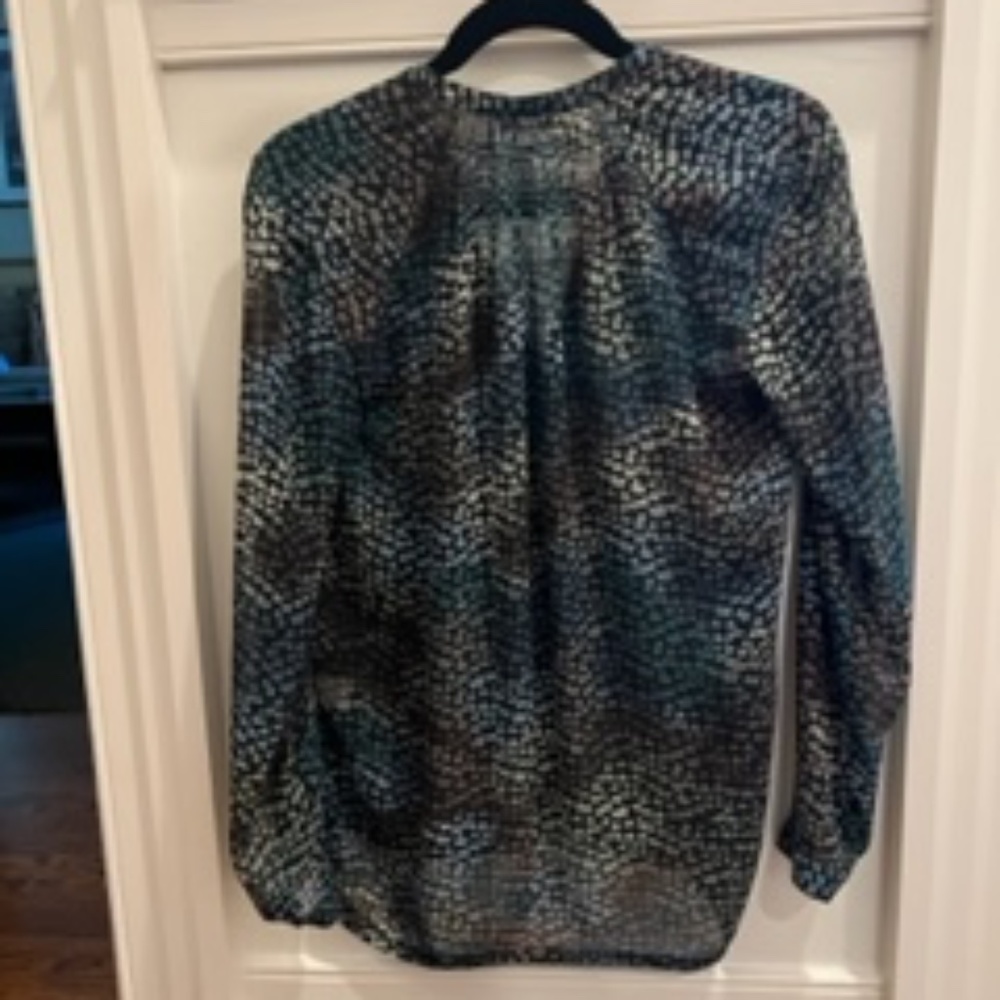 Rebecca Taylor Sheer Textured Print Top